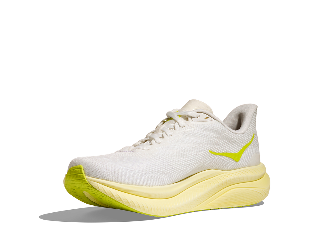 HOKA Women's Mach 6 - WHITE / NEON HOKA CITRUS